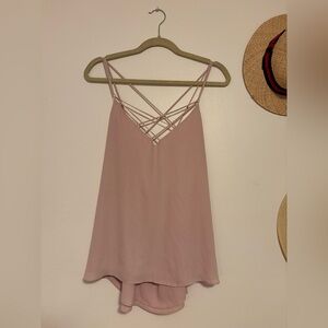 Express Dusty Pink Strappy Crisscross Cami